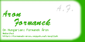 aron formanek business card